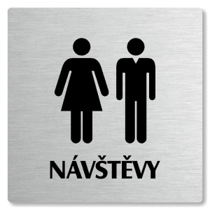 WC návštěvy, 80x80mm, stříbrná, Nevada